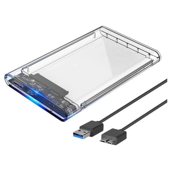 Imagem de Case Transparente para HD SATA / SSD 2,5 USB 3.0