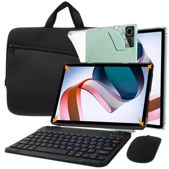 Imagem de Case transparente + Teclado sem fio P/ tablet Xiaomi se