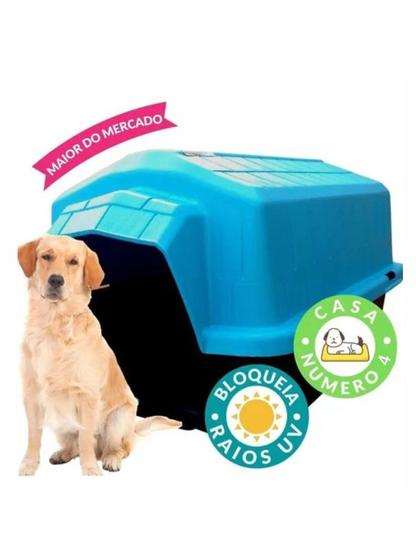 Imagem de Casinha 4 para cachorros pets dogs caes porte grande casa plastica resistente alvorada superinjet