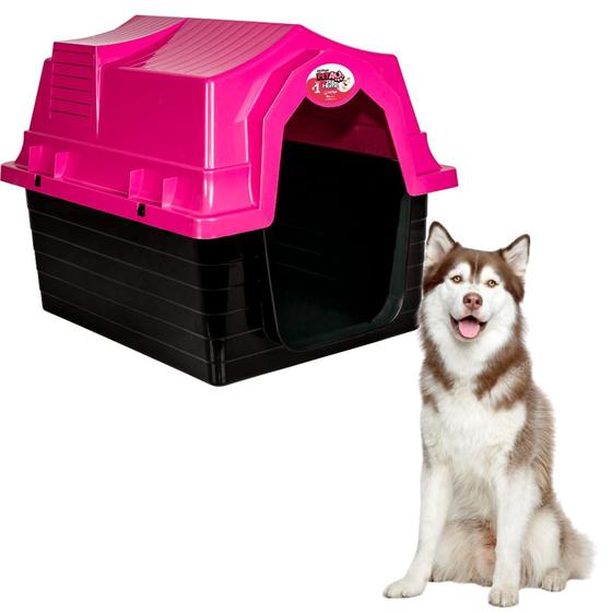 Casinha Casa Cachorros Gatos Pet Plástica Luxo N4 - JEL PLAST ROSA Menor preço em Casinha Casa Cachorros Gatos Pet Plástica Luxo N4 - JEL PLAST ROSA