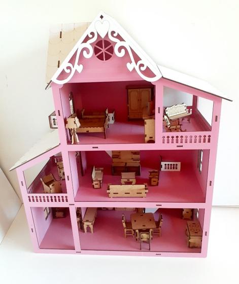 Casinha de Boneca de Madeira Casa de Boneca Sobrado da Barbie