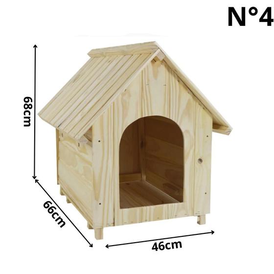 Imagem de Casinha de cachorro Pequena N4 Casa de cachorro de Madeira Pinus  Pet