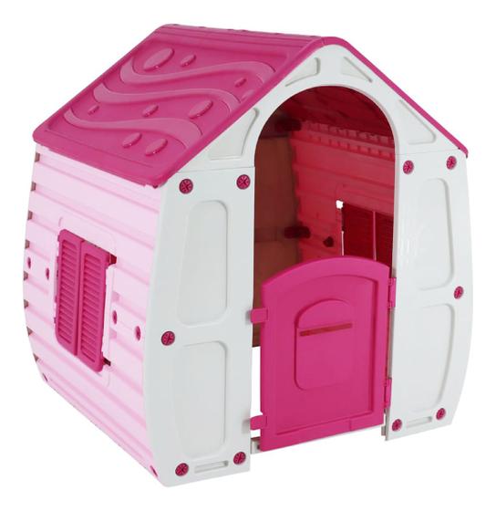Imagem de Casinha Infantil De Criança De Brinquedo Com Janelas e Portas Playground - Belfix Magical Rosa