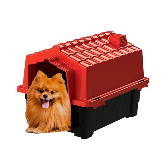 Imagem de Casinha p cachorro Eco colors casa cães plástico N1 Vermelho