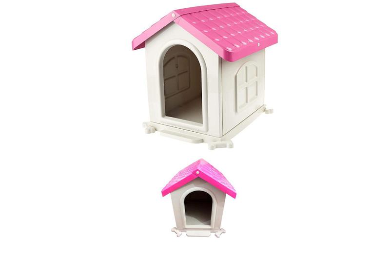 Imagem de Casinha Para Cães De Medio Porte Colorida Nº3 Rosa