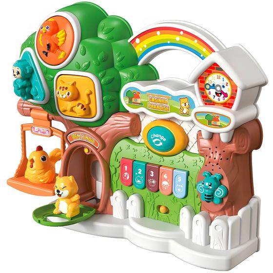 Imagem de Casinha Paradise Brinquedo Educativo Com Sons de Animais E Teclado Musical DM Toys