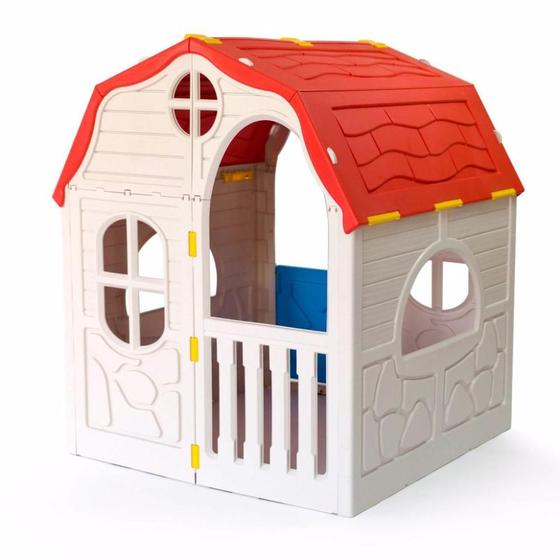 Imagem de Casinha Portátil Kids Playhouse Cosco Bege e Vermelha