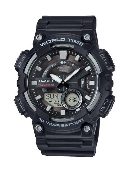 Imagem de Casio Men's Sports Quartz Watch com alça de resina, preto, 28.6 (Modelo: AEQ110W-1AV)