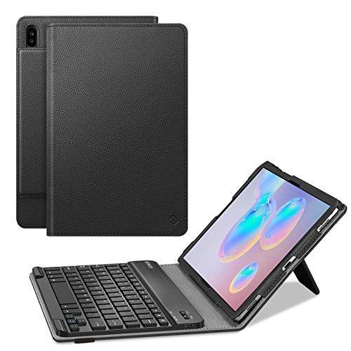 Imagem de Caso de teclado Fintie para Samsung Galaxy Tab S6 10,5" 2019 (Modelo SM-T860/T865/T867), Patenteado S Pen Slot Design Folio Stand Cover com teclado Bluetooth sem fio removível, preto