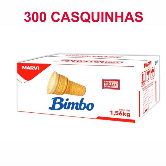Imagem de CASQUINHA DE SORVETE BIMBO MARVI 300 UNIDADES 1,56kg