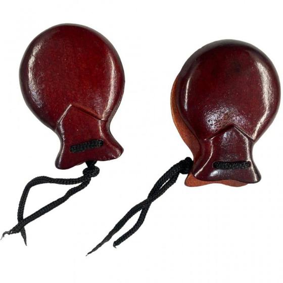 Imagem de Castanholas espanholas Madeira Escura 2 pares com 9 cm