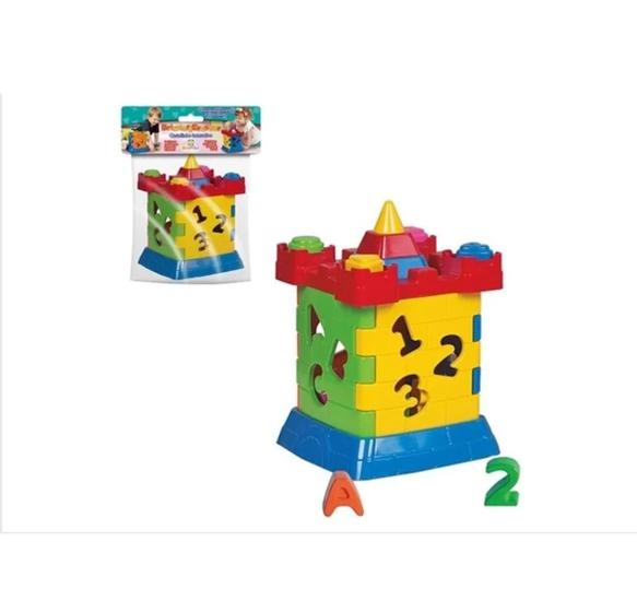 Imagem de Castelinho Cubo Peças Educativas Encaixar Brinquedo Infantil