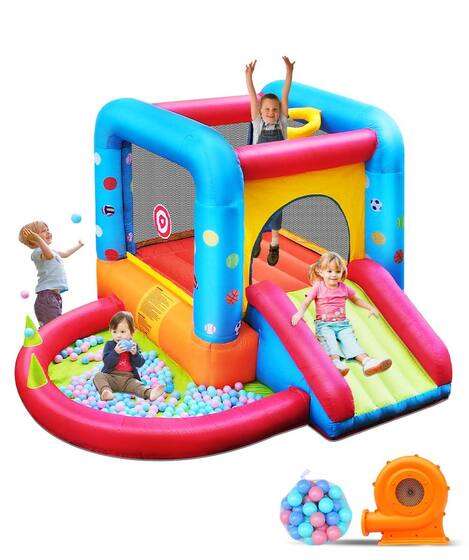 Castelo infantil inflável Bounce House Step4Fun com escorregador e ...
