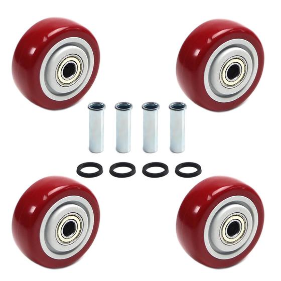 Imagem de Caster Wheels Swagwert, 3 polegadas, Red Heavy Duty, 120 kg, pacote com 4