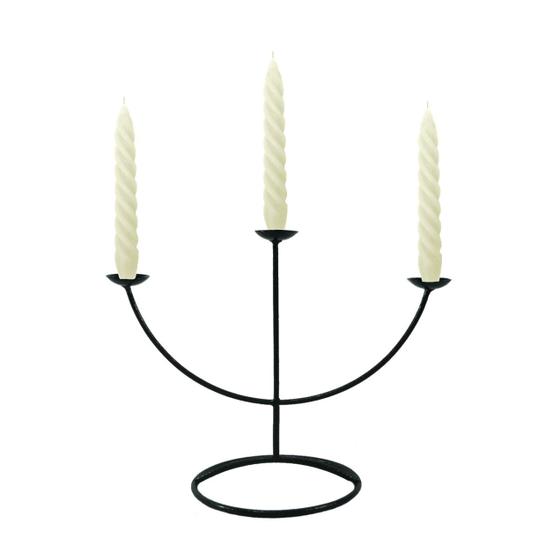 Imagem de Castiçal 3 Arcos 31 cm Porta velas Brancas velitas Decoração