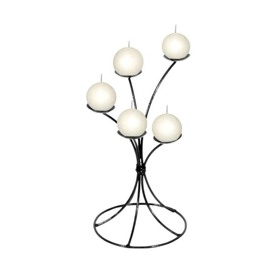 Imagem de Castiçal 5 arcos Porta Vela bolinha Candelabro Decorativo