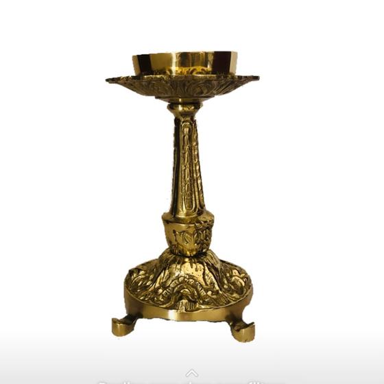 Imagem de Castiçal Bronze Vela 7 Dias Igrejas Casa Decoração Altar