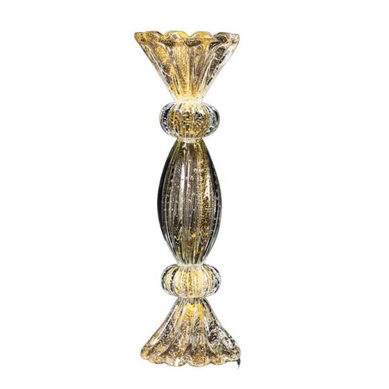 Imagem de Castiçal Em Cristal Murano Com Ouro 24 K São Marcos 50cm