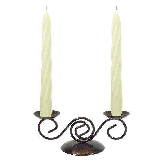Imagem de Castiçal Ondas 20 Cm Suporte Candelabro com velas brancas