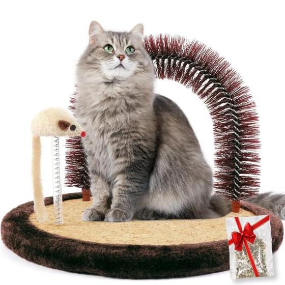 Imagem de Cat Arch Self Groomer Happi N Pets, tamanho grande com almofada para arranhar