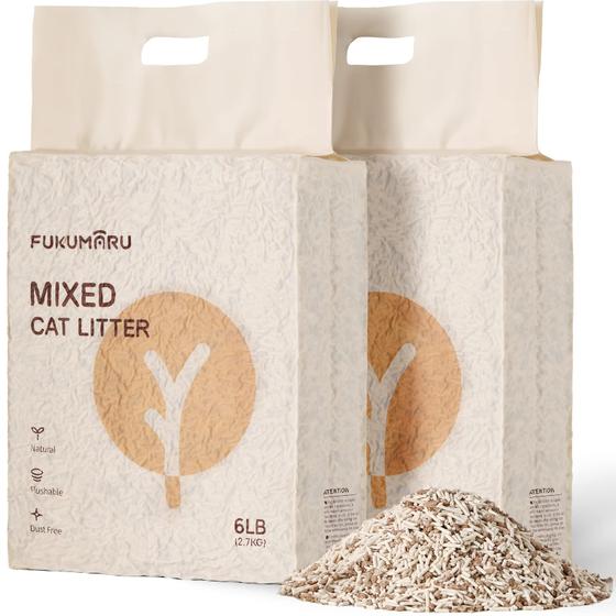 Imagem de Cat Litter FUKUMARU Tofu Clumping 5,4 kg sem poeira e sem perfume