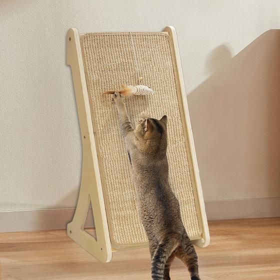 Imagem de Cat Scratcher Aberatail em L com Mouse Sisal - 68cm