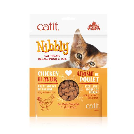 Imagem de Cat Treat Catit Nibbly Chicken Flavor 96mL, 3 pacotes