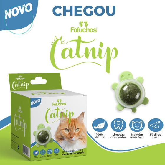 Imagem de Catnip Erva Gatos Natural Relaxante Interativo Bolinha Giratório
