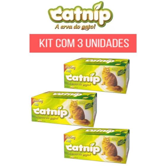 Imagem de Catnip Kit Com 03 Caixinhas de Erva dos Gatos Desidratada Petlon