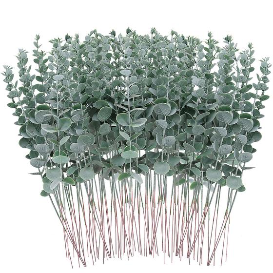 Imagem de Caules artificiais de eucalipto 90 unidades de 15 polegadas FEQO verde