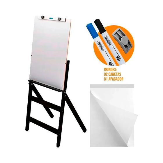 Cavalete Flip Chart 90x67 + Bloco Folha + + Apagador Stalo