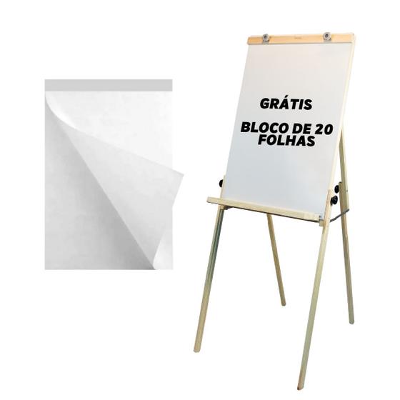 Cavalete Flip Chart Dobravel Quadro Branco Original + Folhas Souza