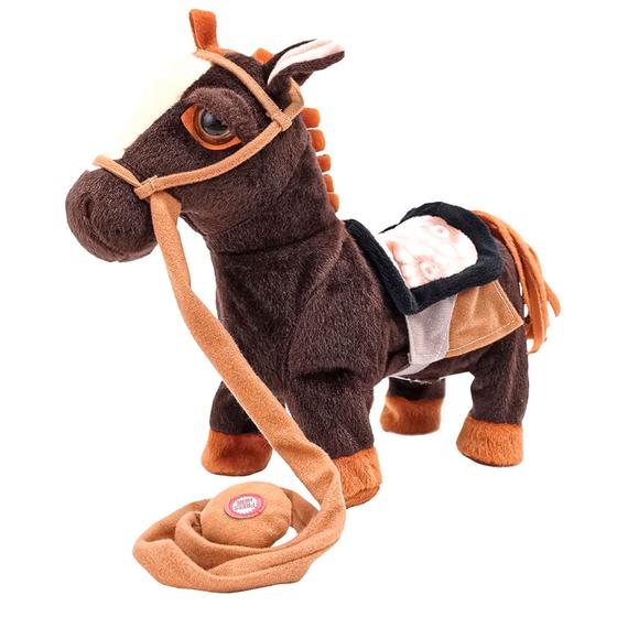 Imagem de Cavalinho De Pelucia Poney Anda Com Som Brinquedo Musical Caa Toys