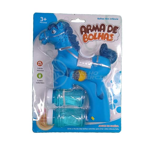 Imagem de Cavalo Bolhudo Brinquedo Pop Tik Tok Lança Bolhas Sabão Mágica Criança Infantil - Azul 25