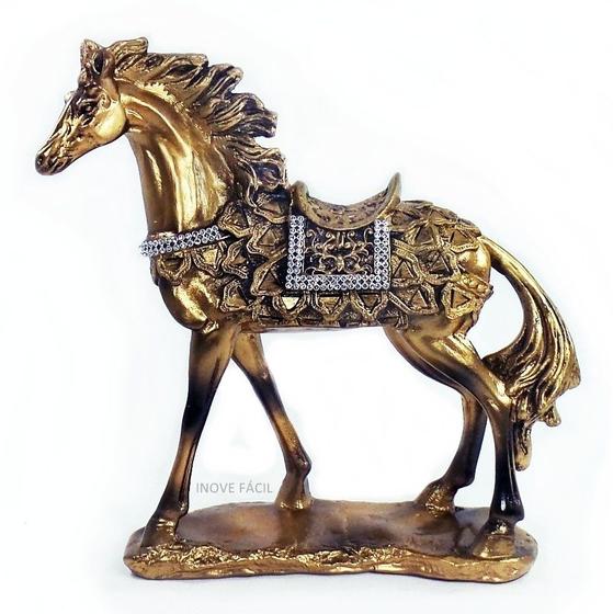 Imagem de Cavalo Dourado Estatueta Decoração Estátua Premium