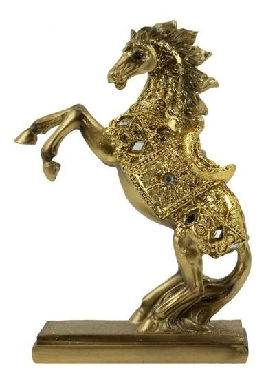 Imagem de Cavalo Dourado Modelo A 15cm - Resina Animais