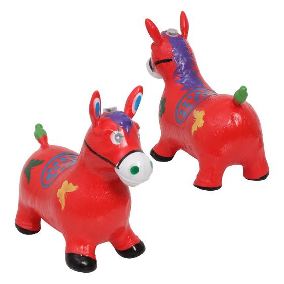 Imagem de Cavalo Pula Pula Com Luzes Vermelho Brinquedo Divertido