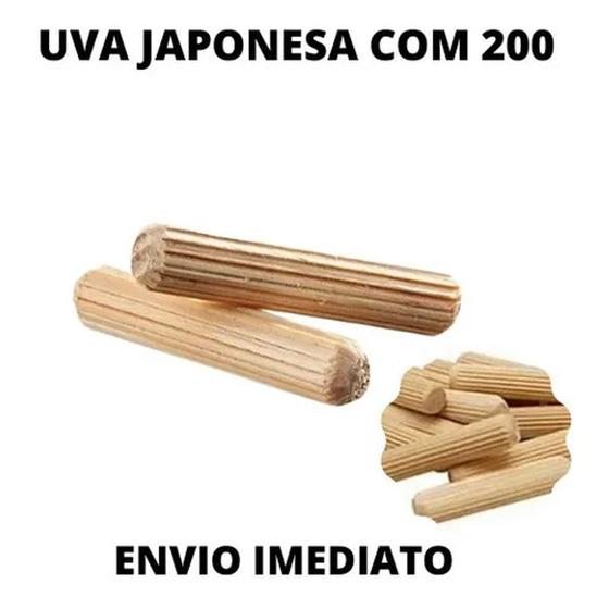 Imagem de Cavilha De Madeira 8 X 45 Mm Uva Japonesa (Kit Com 200 Un)