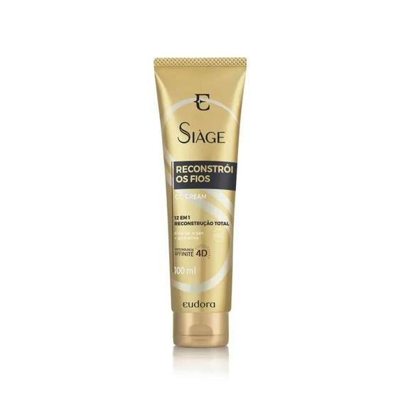 Imagem de CC Cream Reconstrói os Fios Óleo Argan Queratina 100ml Reconstrução Reparação Siàge