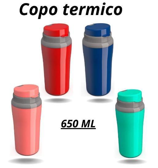 Imagem de CCopo Térmico Miami ACADEMIA CAMINHADA ESCOLA PARA AGUA CAFE LEITE CHA SUCOS BEBIDAS 650ml - Rosa