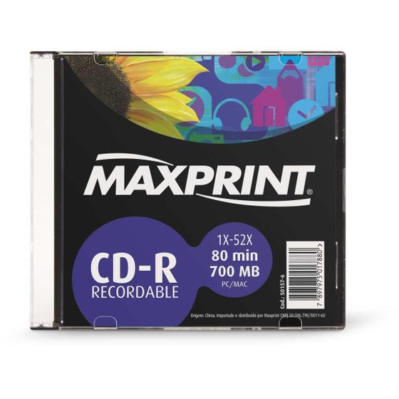 Imagem de Cd Gravável Cd-R 700 Mb/80 Min-52X Slim