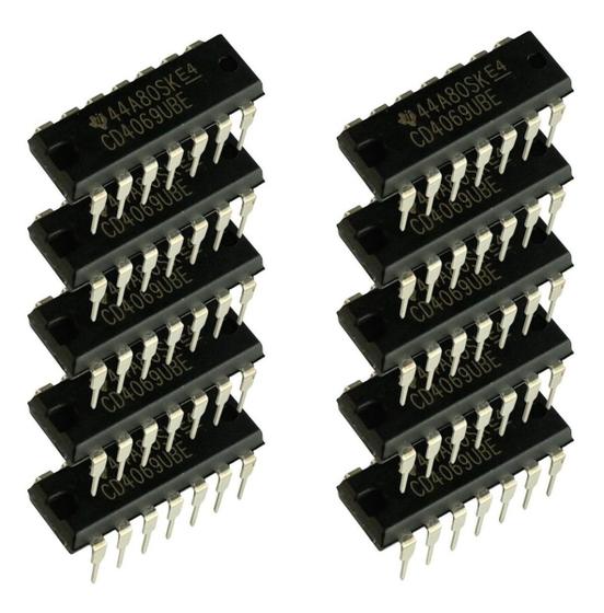 Imagem de CD4069 Circuito Integrado - Porta NOT Registrador de Deslocamento - KIT com 10 Peças