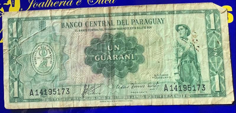 Imagem de Cédula Un Guarani Banco Central Del Paraguay Antigas Coleção