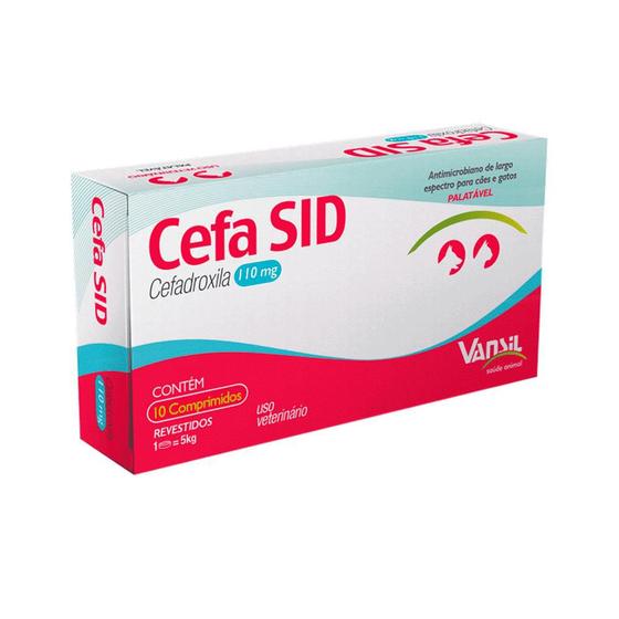 Cefa Sid 110mg Antimicrobiano Para Cães e Gatos 10 Comprimidos Menor preço em Cefa Sid 110mg Antimicrobiano Para Cães e Gatos 10 Comprimidos