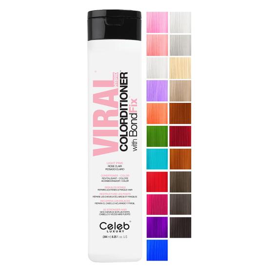 Imagem de Celeb Luxury Viral Color Depositing Colorwash Shampoo ou Colorditioner Conditioner + BondFix Bond Rebuilder, Clean Beauty Hair Color, Plant-Based, Vegan, Semi-Permanent Pastel Colors