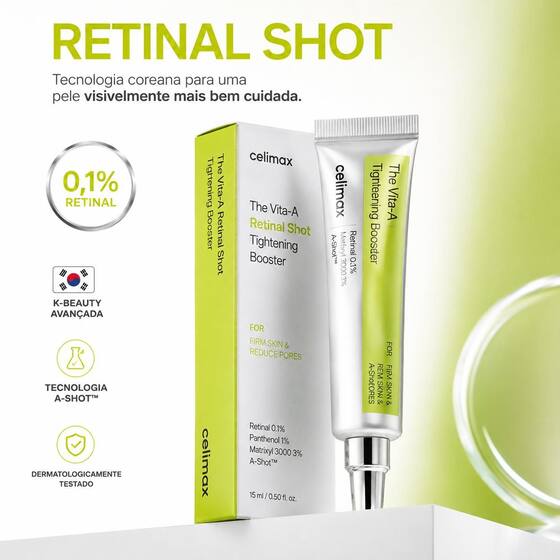 Celimax Retinal Shot 0.1  Booster Firmador Antirrugas com Retinal e Peptídeos Skincare