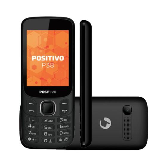 Imagem de Celular Bluetooth P38 Preto Para Idosos: Positivo, Am/Fm, 3G