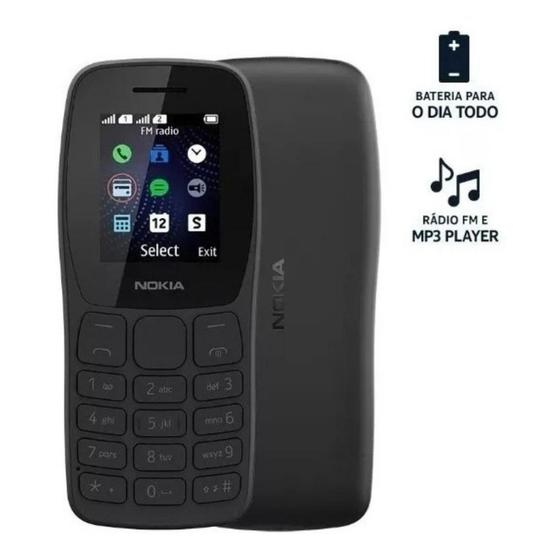 Celular Não Nokia 105 Nk094 128mb Preto - Dual Chip