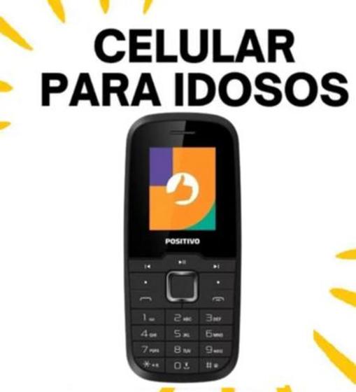 Imagem de Celular de teclado positivo p26, rádio fm dual chip ideal para idosos