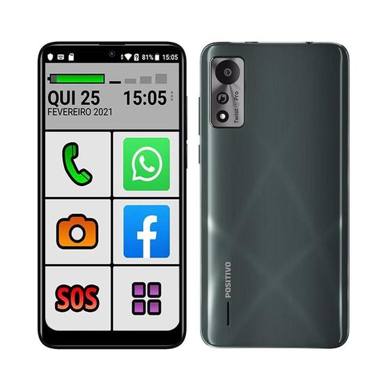 Imagem de Celular do Idoso 4G Tela Grande e Letras Grandes 6.26" 64GB 2GB Dual Chip SOS